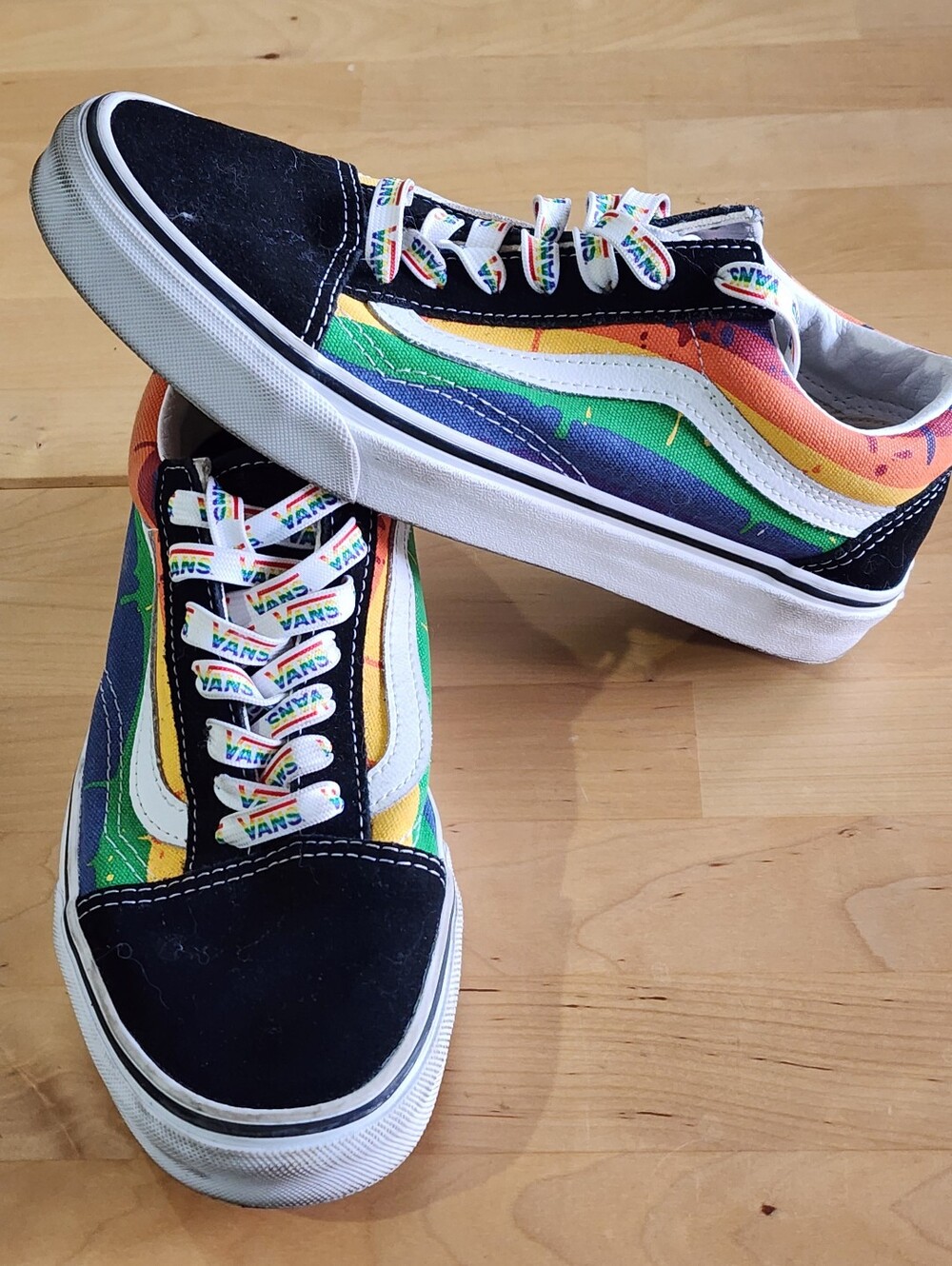 VANS | Old Skool "Rainbow Drip" Low-top Sneakers | Multicolor |Mens US 5.5/EU 37
